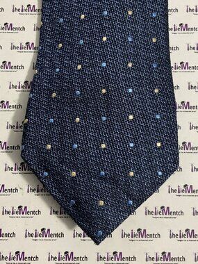 TASSO ELBA Silk Navy Polka Dot Tie 3.25”